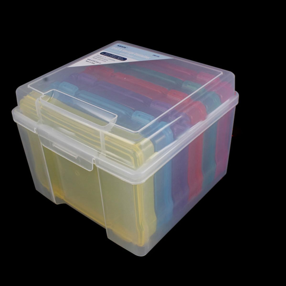 Boîte de Rangement en Plastique Ensemble 1 Set avec Diviseurs Amovibles pour Anniversaire et pour Organiser Photos et Cartes de Vœux