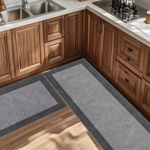 Image of Machine Washable Kitchen Rug 24 inch x 70 inch, Non Slip Kitchen Mat for Floor, Absorbent Entrance Runner Rug for Bedroom, Hallway, Bathroom, Door (Roll Packing)