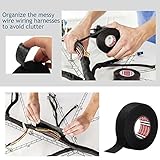 Wiring Hardness Tape - 2 Rolls Adhesive Fabric Cloth Tape for Automotive Hardness Electrical Wires Noise Damping Cable Looms Tape - 19mmx 15m Heat Resistant Insulation Tape for Car Cables Fixed Black - Image 5