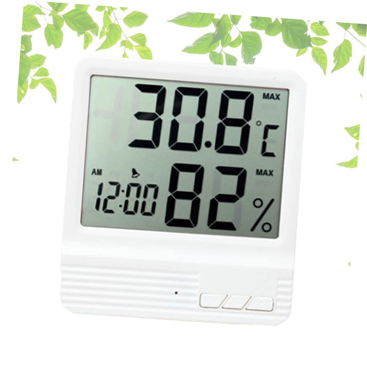 Healvian 3pcs Digital Thermometer Hygrometer Temperature and Humidity Meter Digital Temperature Meter Digital Humidity Meter White Alarm Clock Household