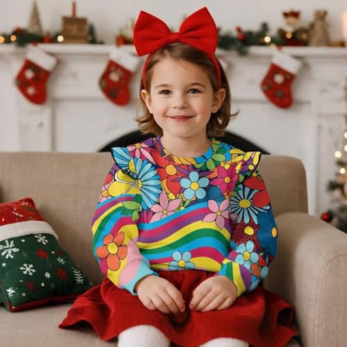 Toddler Girl Crewneck Long Sleeve Sweatshirt Casual Loose Comfy T-Shirt Breathable Soft Lightweight Athletic Tops3