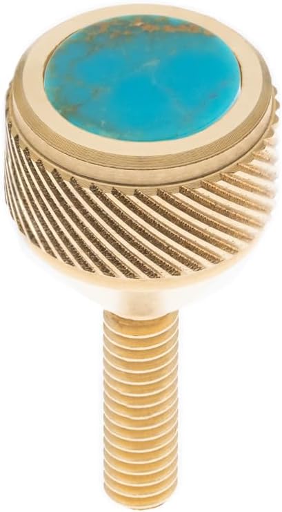 saxophone Neck Screws Heavy 135 by KGU Music for alto, tenor, soprano, baritone sax for Selmer,Yanagisawa,Jupiter,Couesnon (Raw Brass, Turquoise)