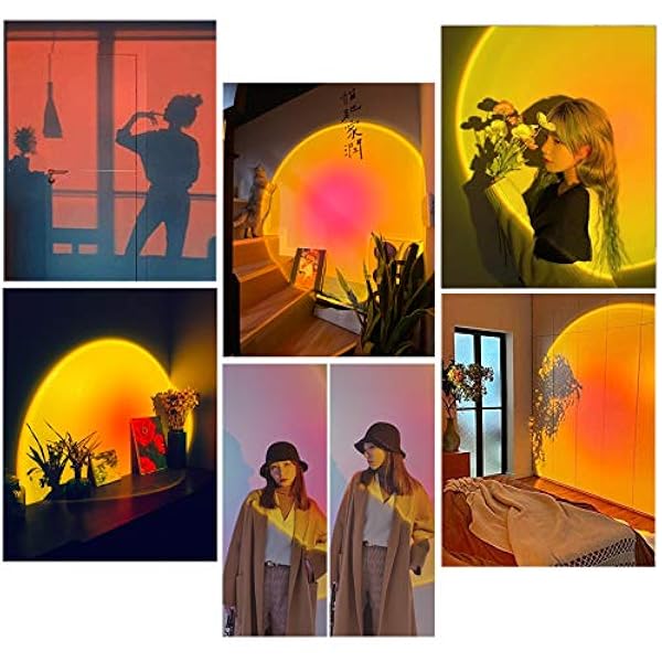 Zonsonderganglamp, Romantische Zonsondergang Zonsondergang Licht, Usb Regenboog Projectie Lamp Nachtlampje, Bioscoop Slaapkamer Achtergrond Wanddecoratie,Sunlight