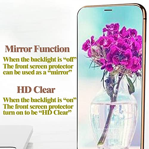 Umhlaba Compatible With Iphone 12 Pro Max Mirror Screen Protector Tempered Glass And Camera Lens Protection Film 2In1 Full Coverage Protection Hd Clear Mirrored 6.7 Inch (Purple) #TOP3