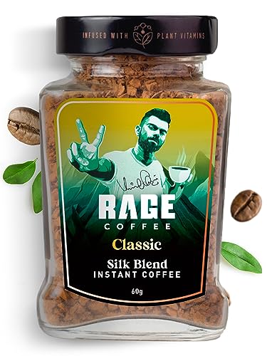 Image of RAGE COFFEE Silk Blend 60G X 4 Flavoured Instant Coffee Powder Of Belgian Chocolate, Classic, Creamy Hazelnut, Perfect Coffee Blend | Hot & Cold Coffee | Bottle| Pack Of 8- (240 Gram)