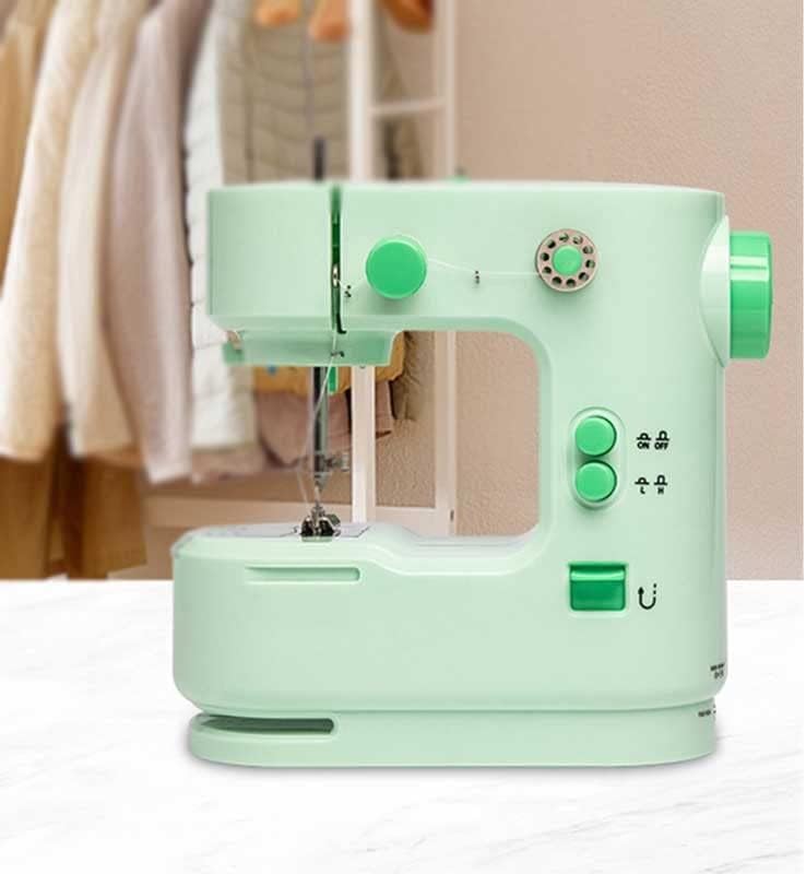 Handige mini draagbare naaimachine Snijder Voetpedaal Rechte lijn Handtafel Twee draads elektrische wikkeling - Image 4