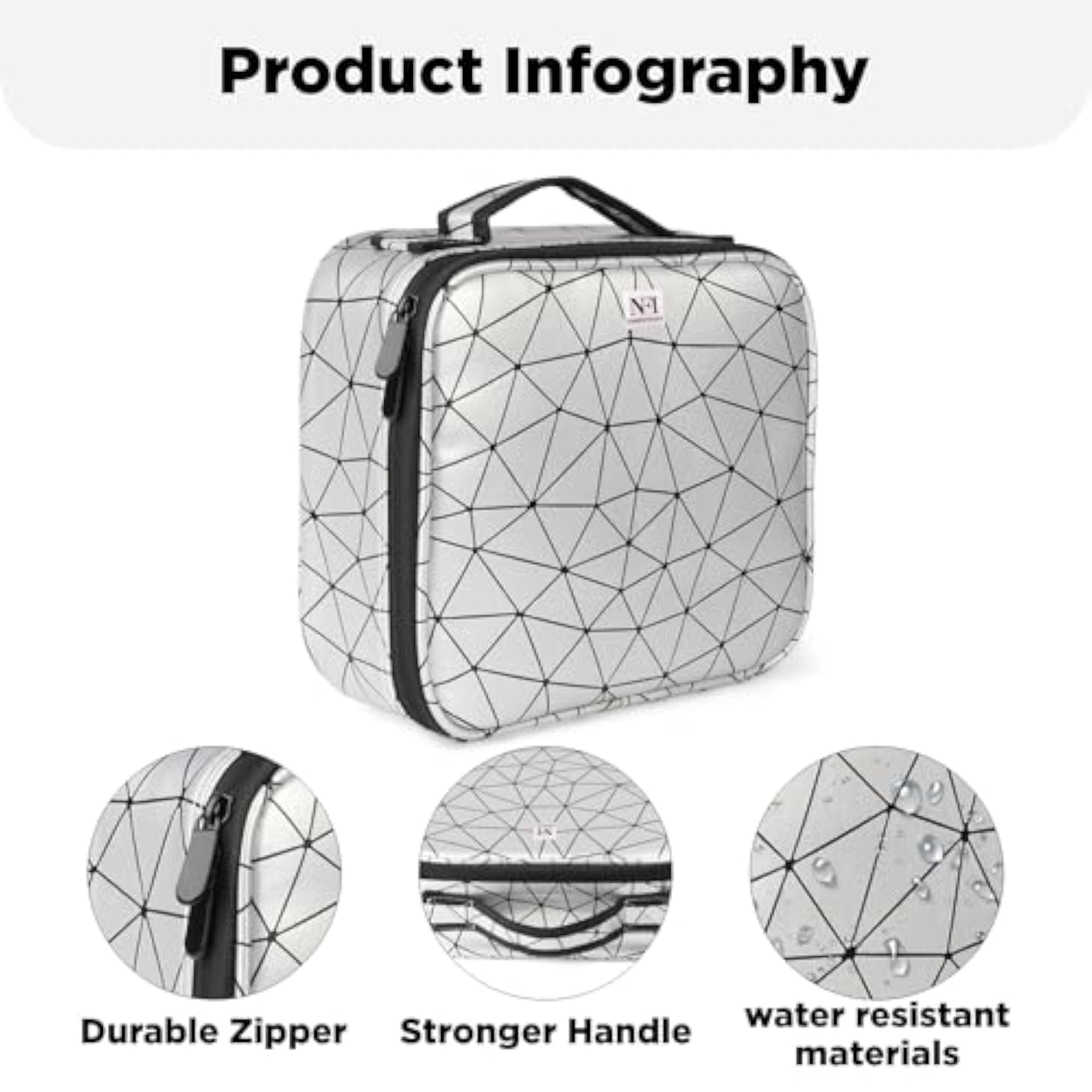 Professional Makeup Train Case with Adjustable Dividers