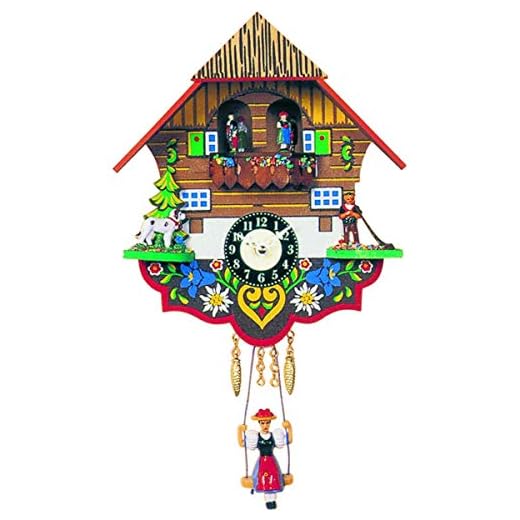 0193SQT Engstler Battery-Operated Clock-Mini Size with Music/Chimes-7.5" H x 7" W x 3" D, White