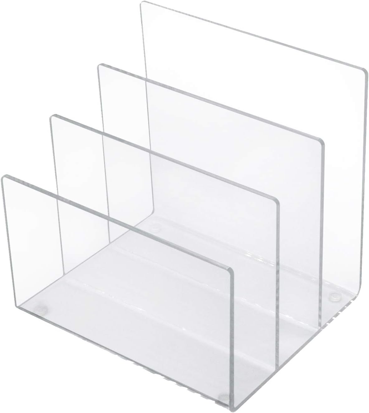 Combination of Life 2 Sections Acrylic Mini File Sorter Desktop Organizer Clear 6 inches W by 4.1 inches D by 6.5 inches H Set of 2 : Office Products