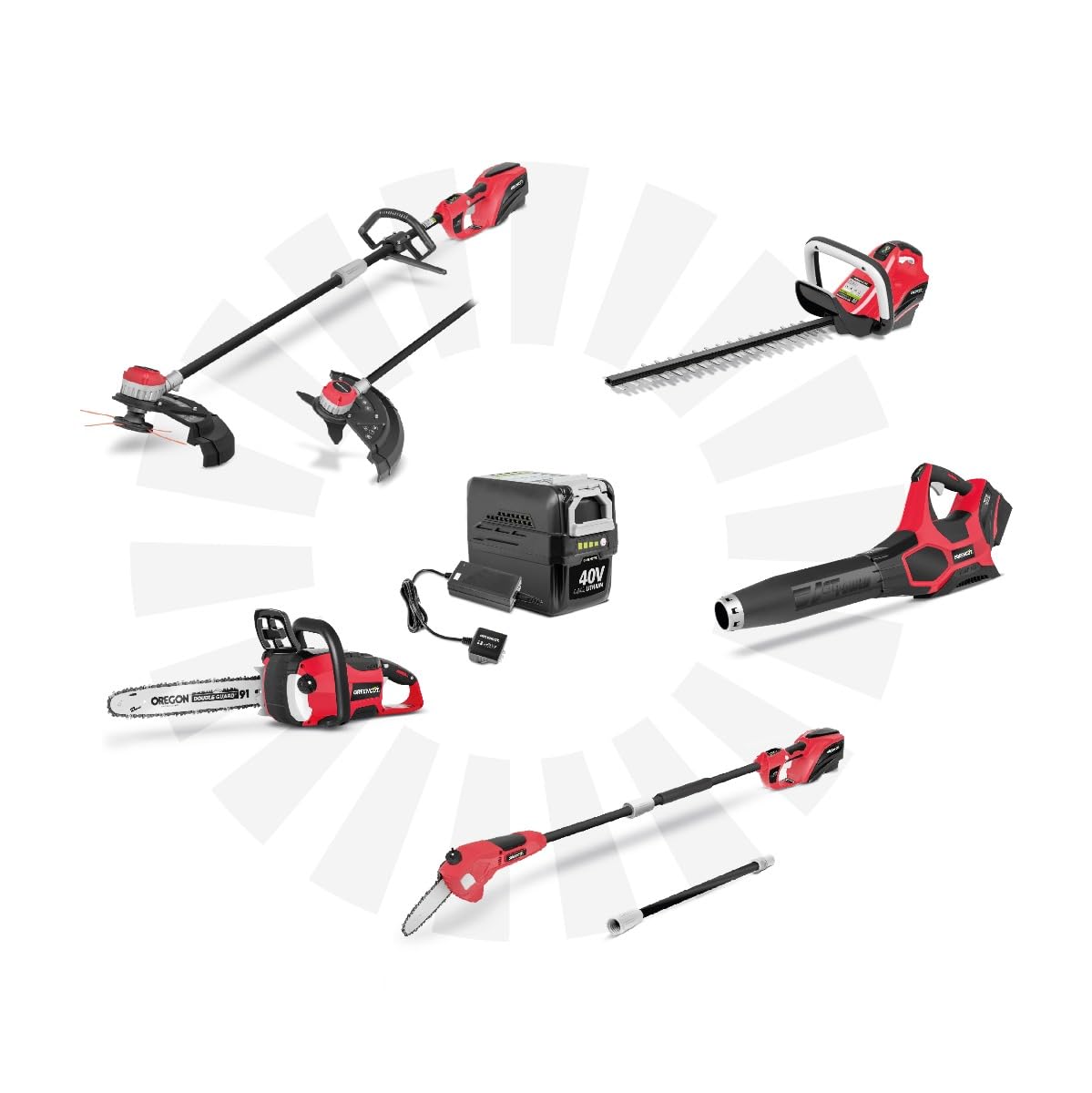 GREENCUT CBT400L - Caricabatterie per batterie al litio 40V 2,0Ah e 4,0Ah, per utensili da giardino a batteria