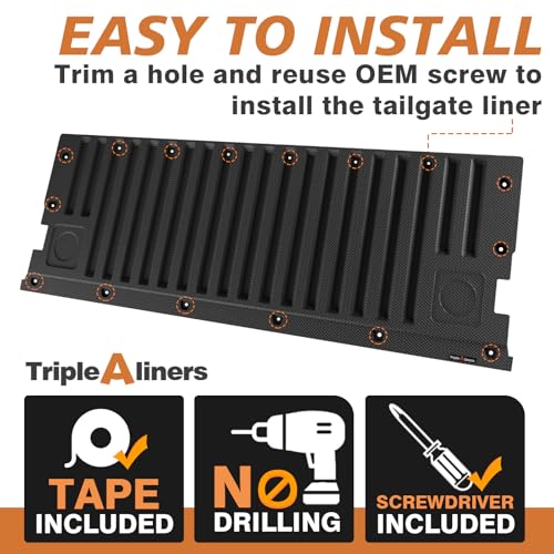 Image of TripleAliners Tailgate Mat Compatible with 2022-2025 2026 Toyota Tundra Accessories, Tailgate Cover Custom Fit All Weather Protection Pickup Liner
