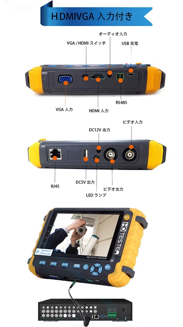 Amazon.co.jp: CCTVテストモニター5インチモニター4in 1CCTVモニター