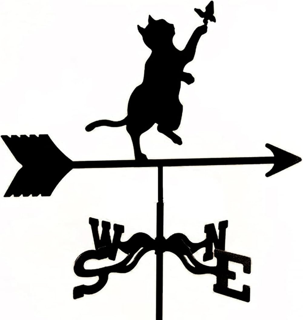 Girouette en métal pour toit extérieur, jardin, décoration de cour, outil de mesure professionnel – Cour indiquant la direction du vent – Facile à utiliser et à installer – Cheval