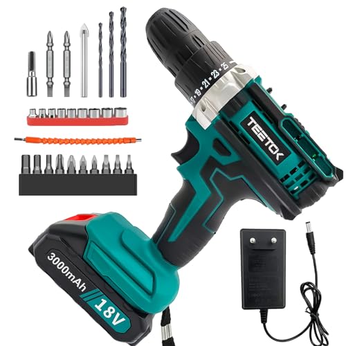 Akkuschrauber, Akku Bohrschrauber Ersatz Für Makita 18V, Schlagbohrmaschinen Das Maximale Drehmoment Beträgt 100NM, Akku Bohrmaschine 2-Gang Getriebe, 25+1 Treibereinstellungen, Für Bauvorhaben, LED