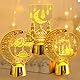 3 Stück Ramadan Deko Laterne, LED Ramadan Lichter Mondlampe Ramadan Umrah Mubarak Deko, Eid Mubarak Dekoration Mond Nachtlicht aus Holz und Acryl, Ramadan Deko Lampe für Islam Muslimische Deko (Gold)