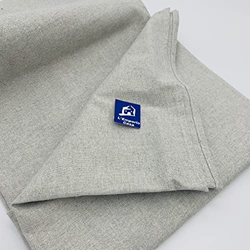 L'Emporio Casa Telo Copridivano Copriletto Tela Grossa Robusta Cotone in Panama 160X260-260x280-360x280 Misure Maxi Lenzuolo Copritutto Cotone Granfoulard Made Italy (GRIGIO-, 360X280)