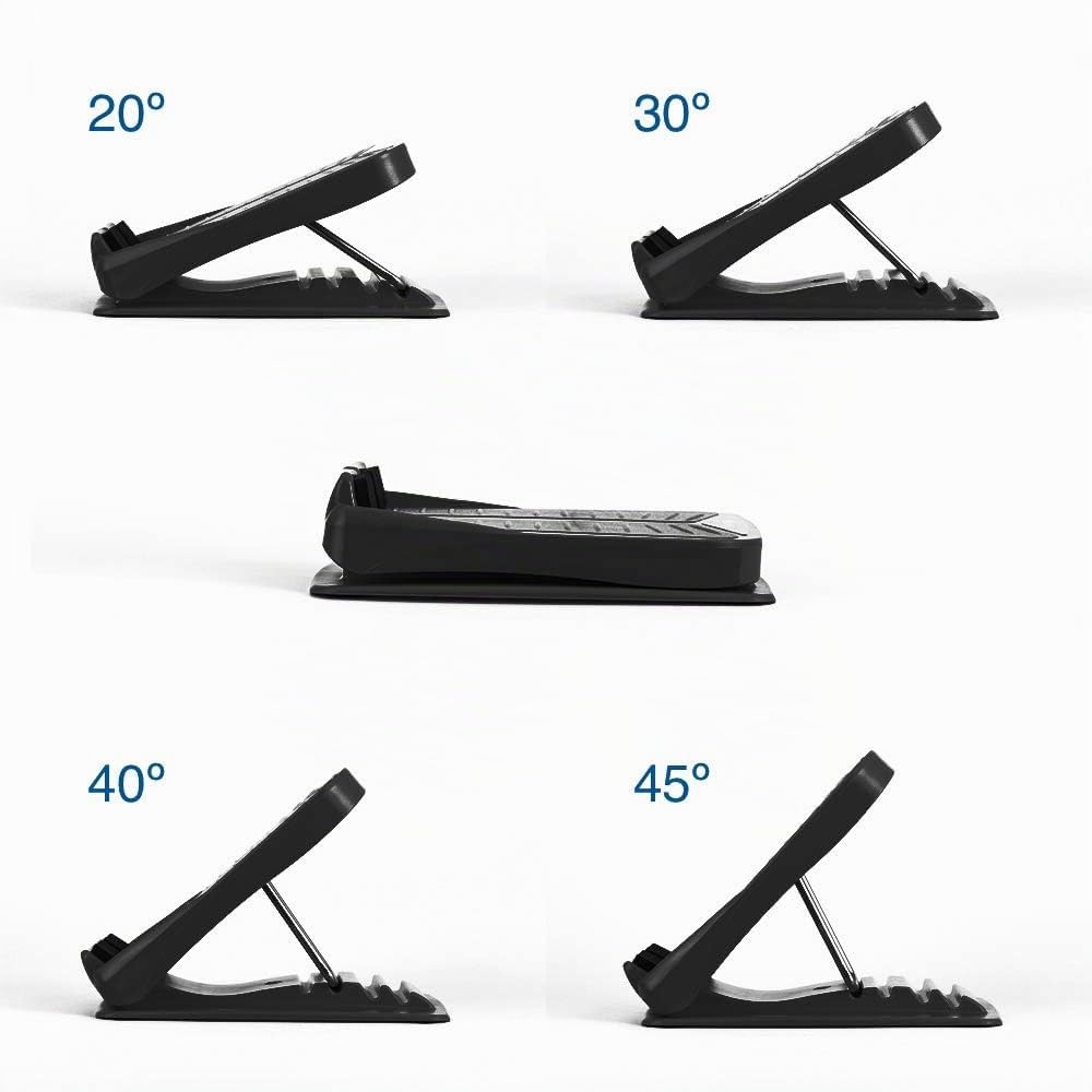 StrongTek Tavola inclinata portatile, tavole inclinate regolabili, barella per polpaccio, sgabello per piedi, elastico alla caviglia, cuneo elasticizzato in 4 posizioni (capacità 136 kg) (nero)