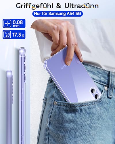LeYi für Samsung Galaxy A54-5G Hülle mit 2 Stück Schutzfolie-Transparent – Ansicht 6