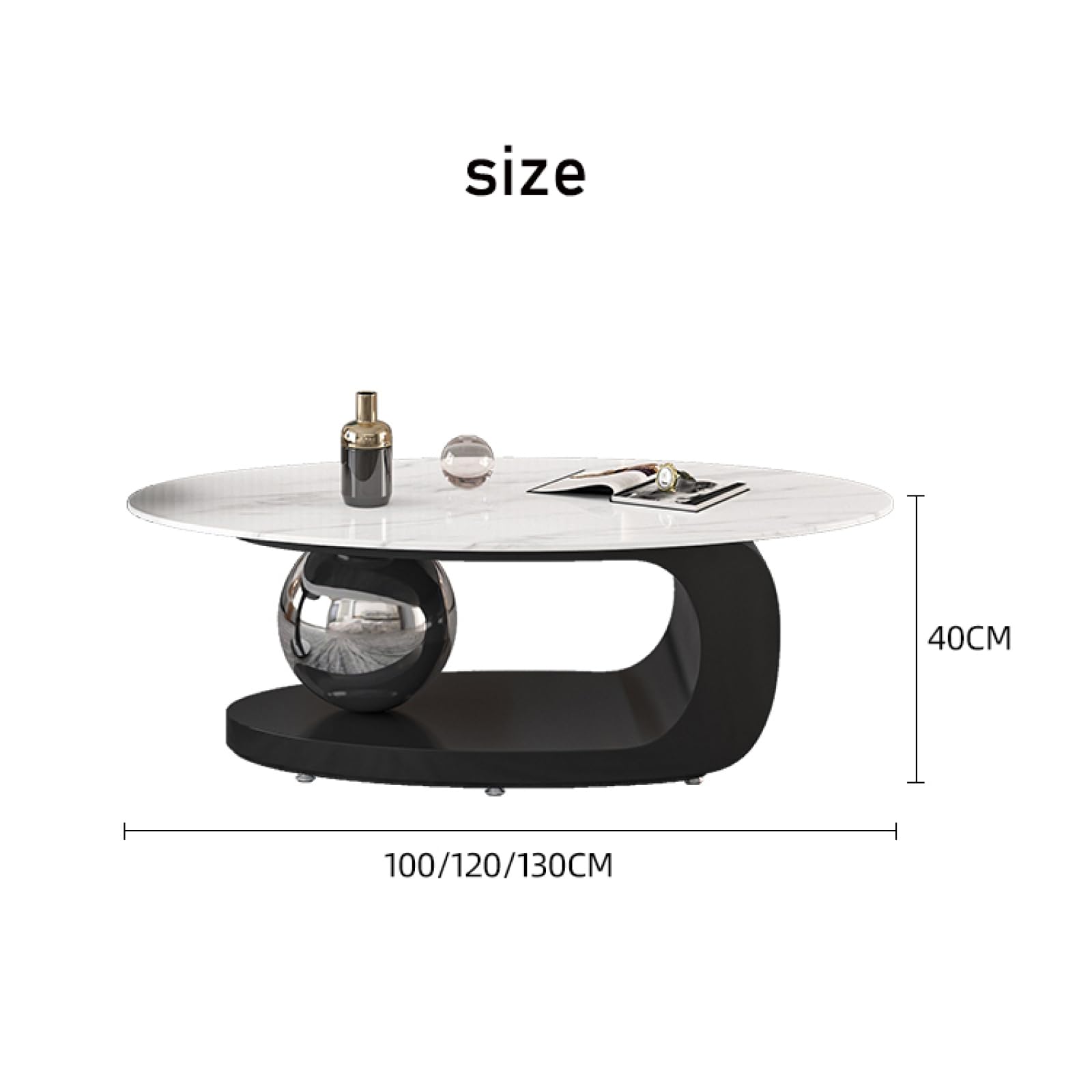 Tavolino da caffè in Marmo di Lusso con Staffa in Metallo Dorato e Piano in Pietra - Stile Elegante, Design Unico, Facile da Pulire
