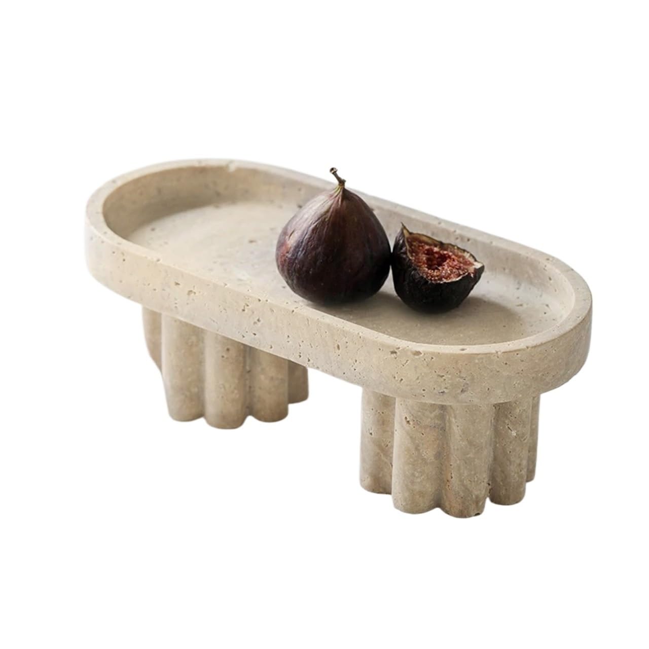 LIANXIBAG Natural Oval Tray, High-footed, Vanity Style Storage Dish For Jewelry, Perfume, And Lipstick
