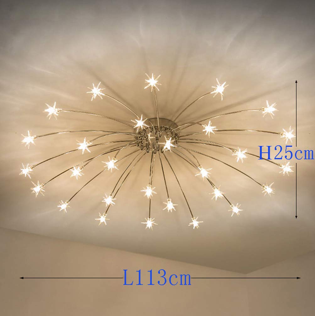 Wohnzimmerlampe LED Deckenleuchte Modern Rund Schlafzimmer Kronleuchter Esstisch Esszimmerlampe Hängelampe Küche Deckenlampe Chic Sternenhimmel Design Pendelleuchte Bad Cafe Kinderzimmer Hängend Lampe