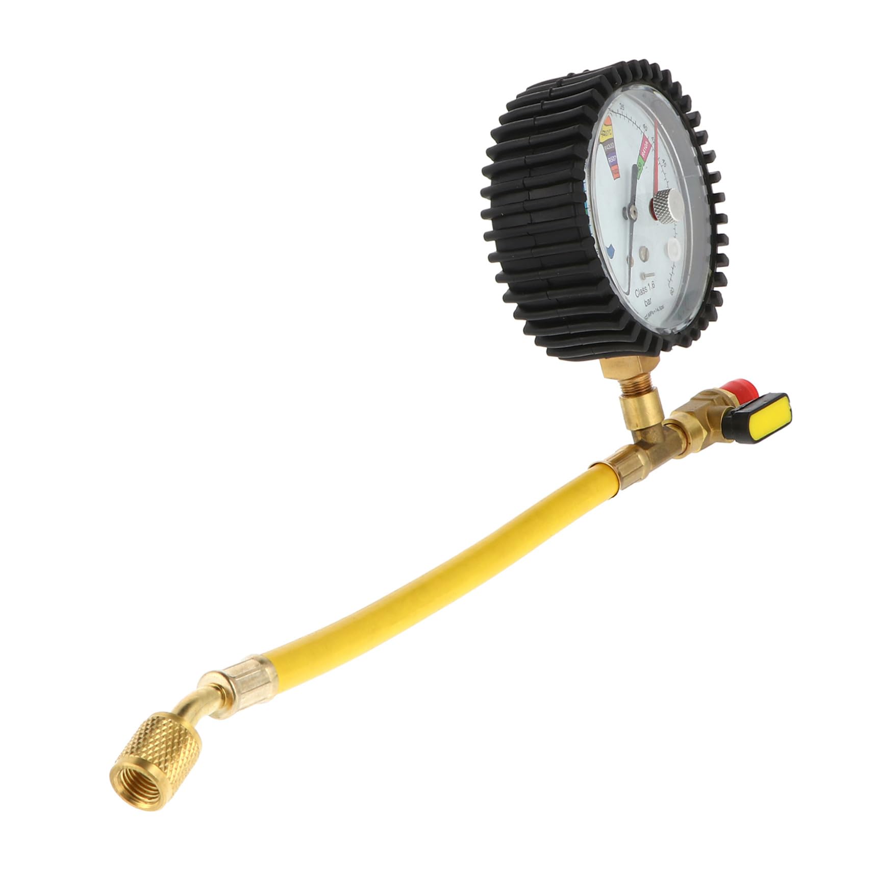 Cabilock Manomètre de Pression D'azote pour Climatisation et Réfrigération, Jauge de Test de Pression Gaz, Compatible Clim Auto et Domestique, Structure Sphérique, Indicateur Précis, Outil