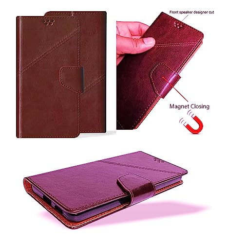 Image of SBMS Flip Cover for OnePlus Nord 4 5G Back Cover Case with Magnatic Closure | Inbuilt Stand | Card & Money Pocket (Coffe Brown)