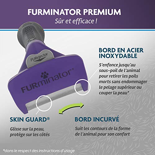 FURMINATOR Outil de Toilettage Pour Chat de Grande Taille à Poils Longues - Elimine 90% des Poils – Nettoyage en 1 clic - Conçu et Recommandé par des Professionnels - Sans Bisphénol A,Noir - Image 4