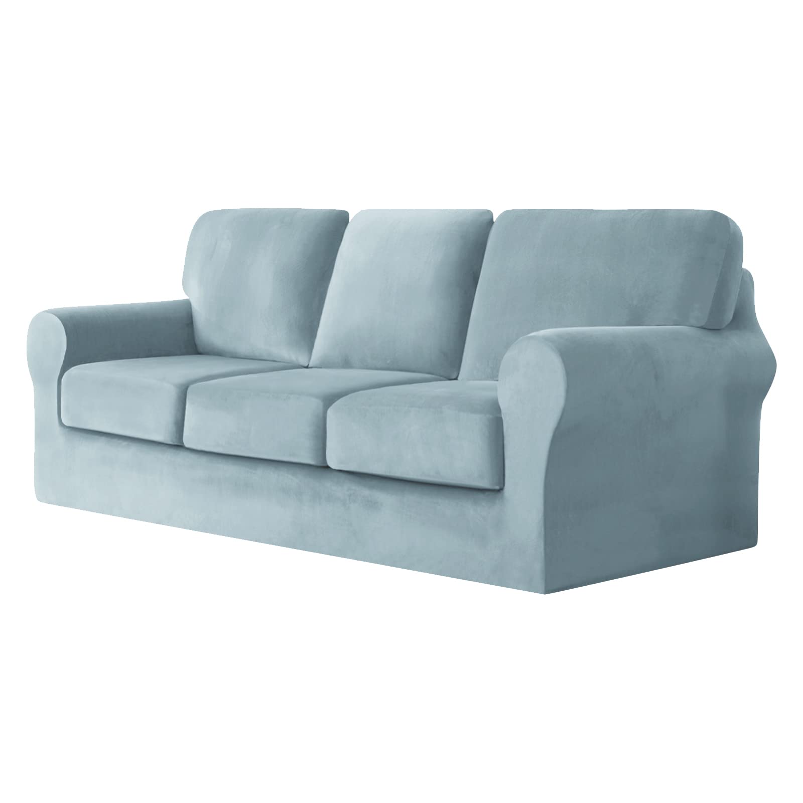 LZYLZH Sofa Cover with Separate Seat Cushions Covers and Backrests Covers Stretch Ektorp Sofa Covers Stylish Velvet Couch Slipcover Protector (Light