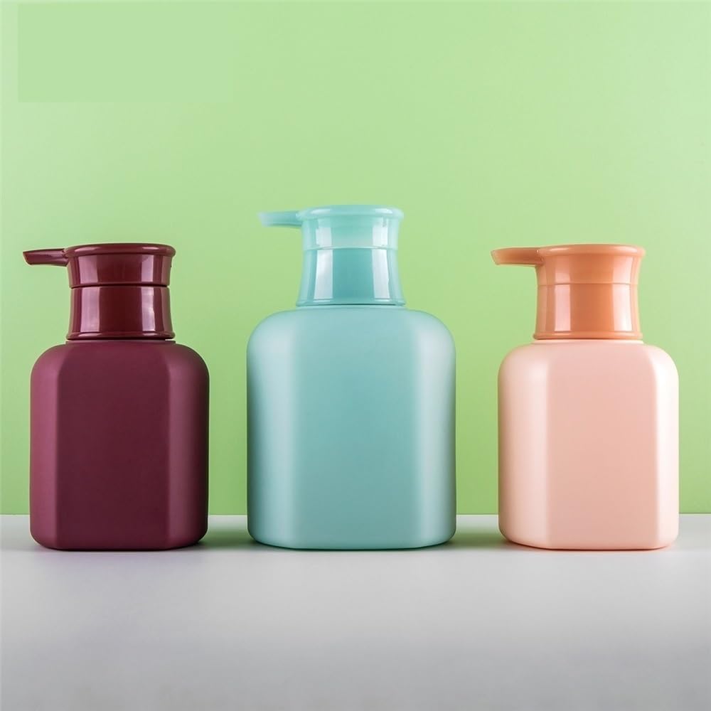 Distributeur de Douche, Distributeur de Savon Bleu-Vert, Flacon de Lotion carré, Pompe en Plastique, pour la Maison, l'hôtel ou la Salle de Bain, Distributeur 300 ml/500 ML (Grand Format)