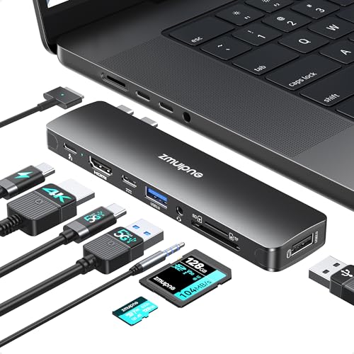 Image of USB C Hub Adapter for MacBook Pro /Air M5 M4 M3 M2 M1 2025-2018 13 inch 15 inch 16 inch | 8 in 2 MacBook Accessories Multiport Adapter Dongle with HDMI 4K, Thunderbolt 3, USB C&A Data Ports, SD /TF, Audio