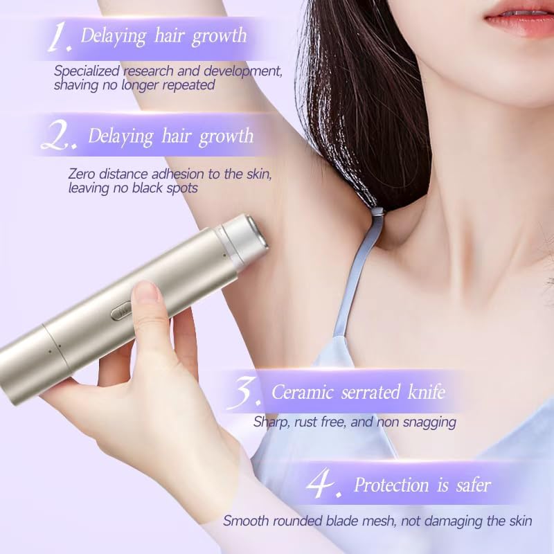Dual Head Shaver for Smooth Facial Hair Removal Easy Cleaning, Bikini Shaver for Legs Body Hair Wet and Dry Use (LBrown)