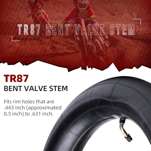 Image of (2 Pack) AR-PRO 3.00 /3.50-12 inch Exact Replacement Dirt Bike Inner Tubes with TR87 Bent Valve Stem - Highly Compatible with Honda CRF50 /XR70, Kawasaki KLX 110, and Yamaha TTR90 /TTR110