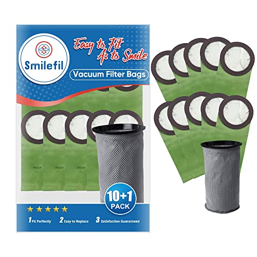 Image of Smilefil Round 10QT Intercept Micro Filter Paper Bags 100331 & Round Reusable Micro Cloth Filter Bags 100565 Replacement Fits for Proteam Cylindrical 10 Quart Backpack Vacuums