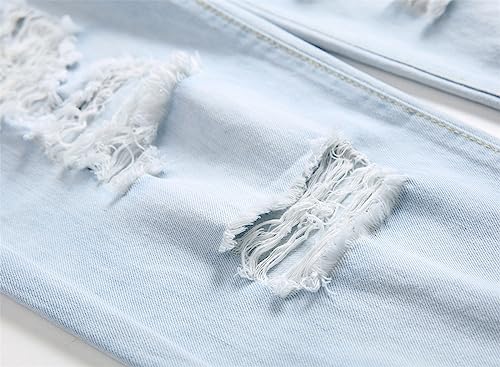 2023 Fashion Straight Tube New Men's Broken Knee Broken Pants Men's Jeans S Big and Tall 5012