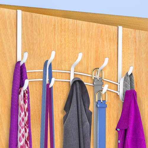 LYNK Professional® Home™ Over the Door Hooks - 10 Hook – Over the Door Coat Rack - Over the Door Hanger - Hanging Towels or Clothes - Bathroom, Bedroom, Laundry Room - Lifetime Ltd. Warranty, White by LYNK - Used condition - US$21.78