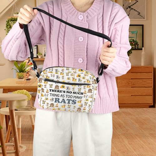 BDPWSS Rat Crossbody Bag Rats Lover Gifts Rat Owner Gift There Is No Such Thing As Too Many Rats Travel Pouch Vet Tech Gift3