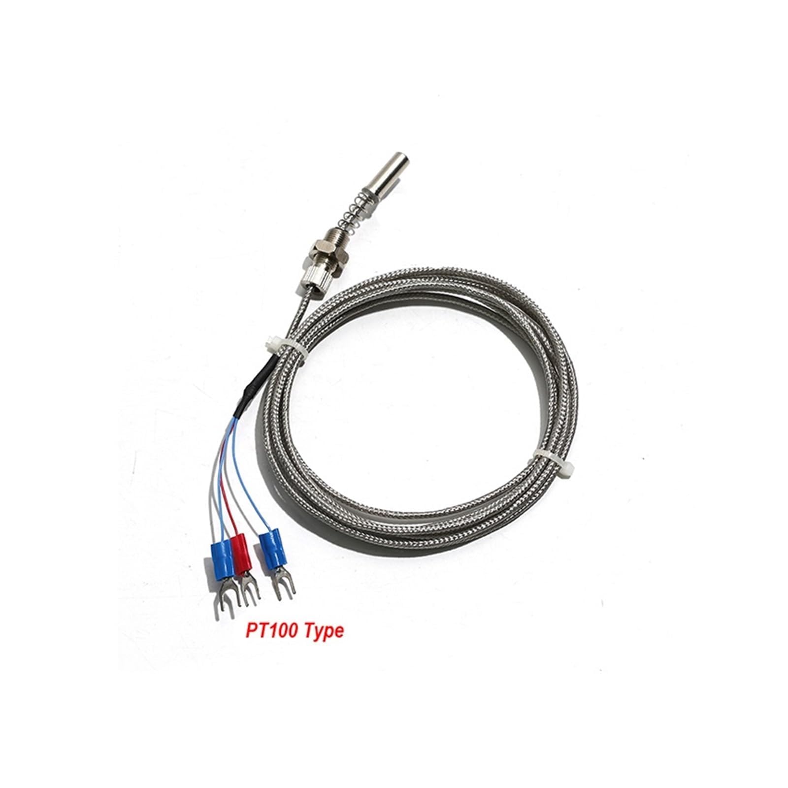 Sensor de temperatura PT100 de resistencia térmica final de WZPM-201 M8*0,75/M10*1 1/2/3/4/10M(Pt100 M10x1,Cable length 3 meters)
