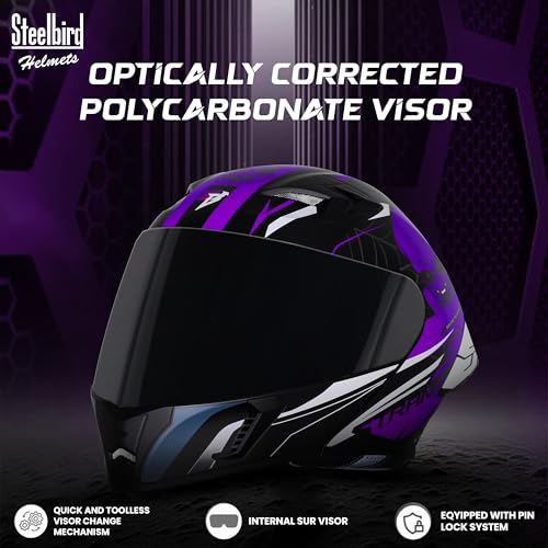 Image of Steelbird SBA-20 Strange ISI Certified Flip-Up Helmet for Men and Women