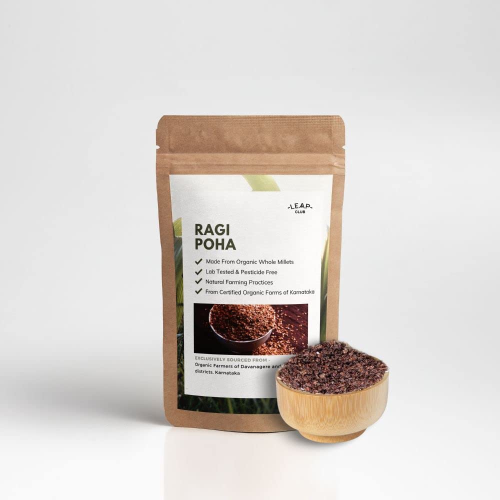 Leap Club - Ragi Flakes (Ragi Poha) from Certified Organic Farms | Pack of 1 | 100% Pure & Natural | Gluten Free | Vegan | No Preservatives | (1000g) (B0BY7CXZNR) Amazon Price History, Amazon Price Tracker