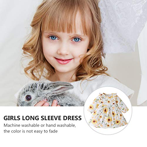 KESYOO Vestido de Girassol Feminino Vestido Floral de Manga Comprida Vestido de BebÃª Feminino Flor