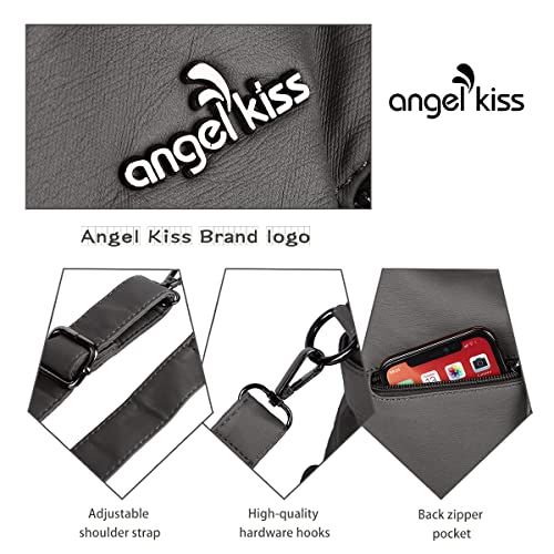 Image of Purses Women Handbags Large Double Zipper Multi Pocket Washed Shoulder Bags Purse with compartments Designer