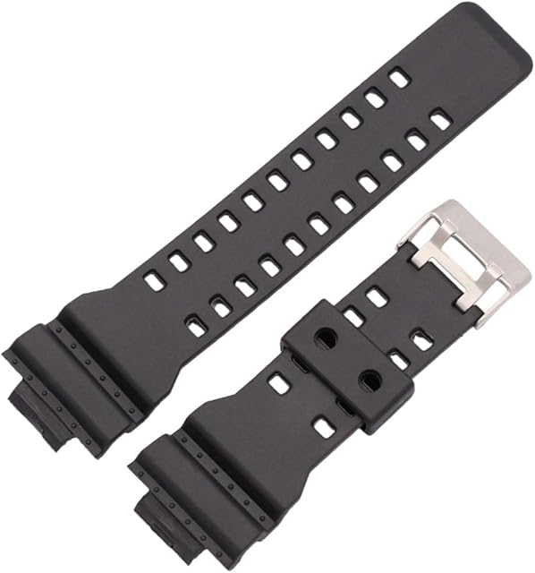 Black GA-100 Replacement Rubber Watch Strap to fit Casio G Shock GA100 Band