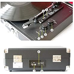 Tourne-Disque Gramophone à Plateau tournant rétro avec Haut-parleurs sans Fil, enregistreur de Plateau tournant à… - Les Beatles, Paul McCartney, John Lennon, RIngo Starr, George Harrison Tourne-Disque Gramophone à Plateau tournant rétro avec Haut-parleurs sans Fil, enregistreur de Plateau tournant à… – Image 4