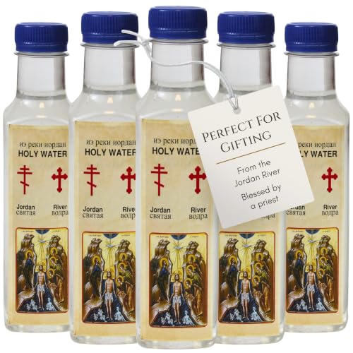 Holy Land Market Jordan River Holy Water Blessed by Priest Pack of 5