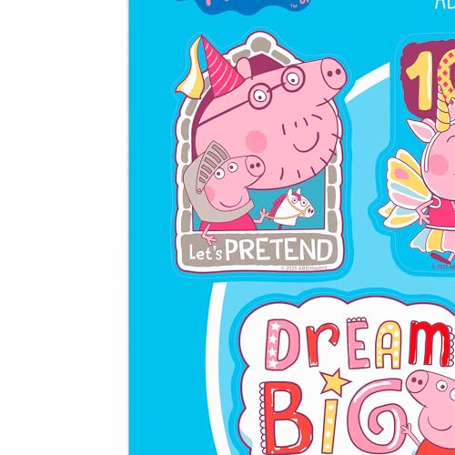 Image of Hasbro Peppa Pig Adhesive Vinyl Sticker Decals - Fun Set of Peppa Pig Stickers for Car, Water Bottle or Laptop, 1 Pack (3 Count)