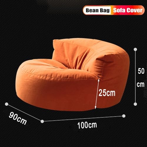 Bean Bag Chair Chenille Bean Bag Cover Washable Ultra Soft Pouf Ottoman No Filler Kids Adults Beanbag Chair Lazy Armchair Couch Floor Seating Living Room Furniture ( Color : Gray green , Size : 100cm