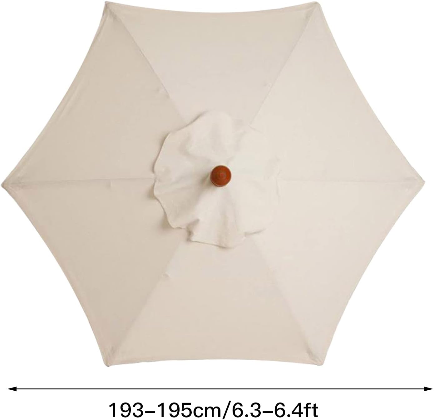 6.5 ft 6 Ribs Patio Umbrella Replacement Canopy Outdoor Umbrella Fabric Replacement Market Umbrella Top Cover (Canopy ONLY)