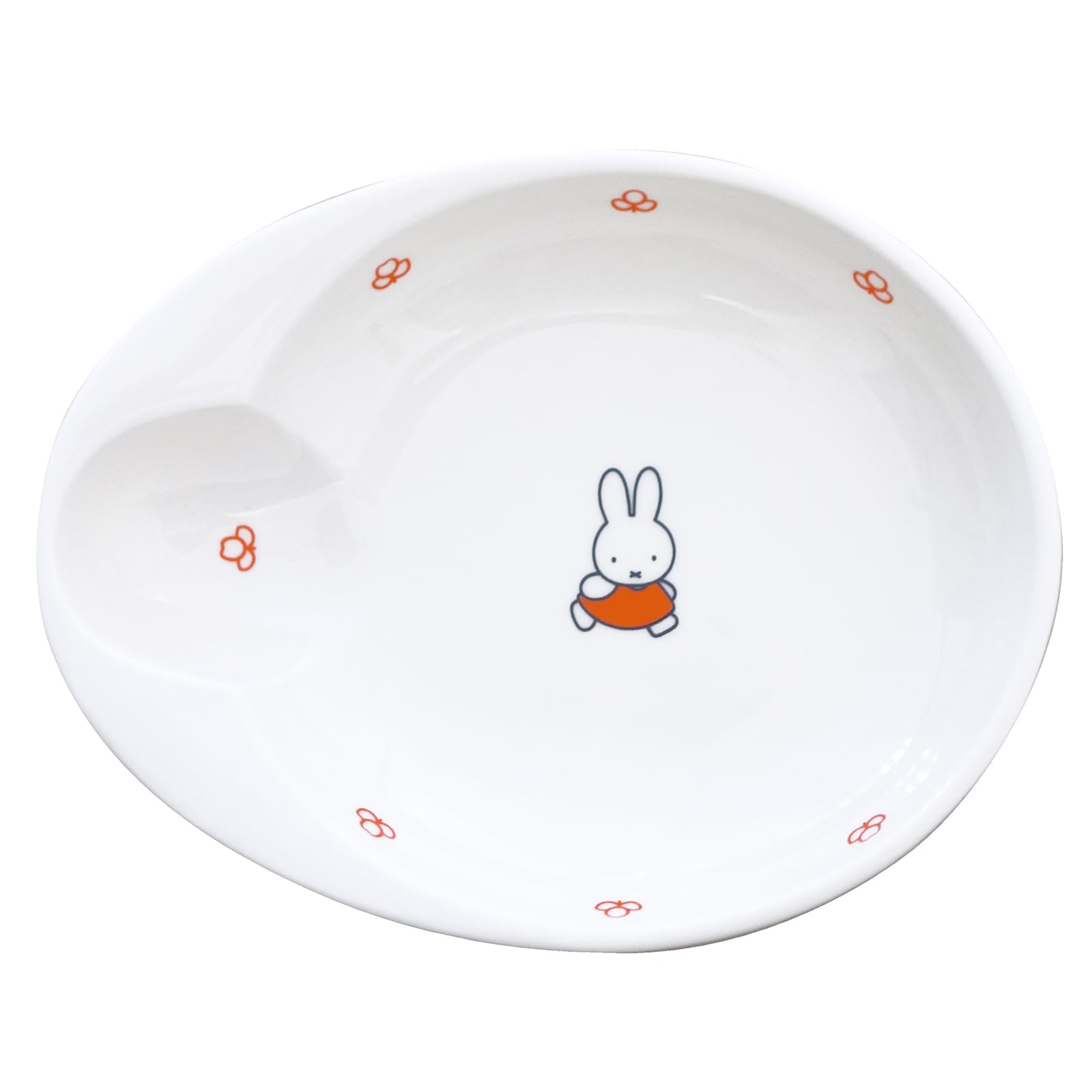 Miffy Walk Series Easy Scoop Pasta Plate 8.3in Porcelain Microwave Japan