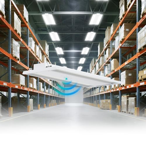 YXL 1 Pack 165W LED Linear High Bay Shop Light, Larger Central Lighting Area, 24750LM, 120-277V, 0-10V, 5000K, Commercial Linear High Bay Led Shop Lights for Warehouse Industrial Garage Workshops, UL